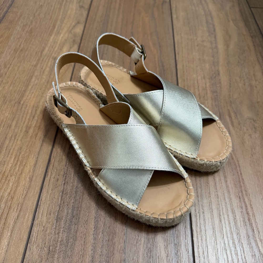 Soludos Metallic Gold Espadrille Sandals